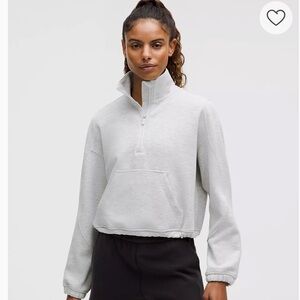 Lululemon Brushed Softstreme Half Zip in Heathered Grey